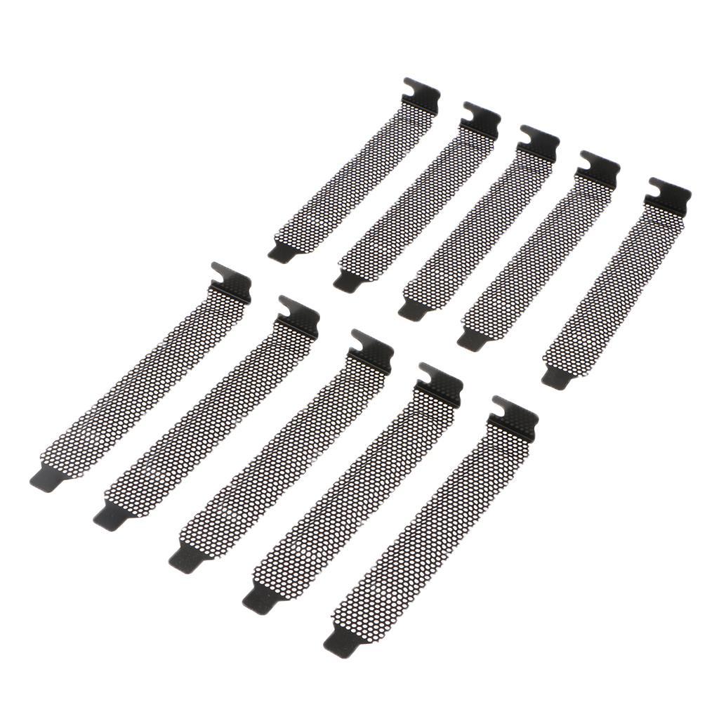 10 Pcs PC Desktops Case PCI Slot Covers Dust Filter Blanking Plate Black
