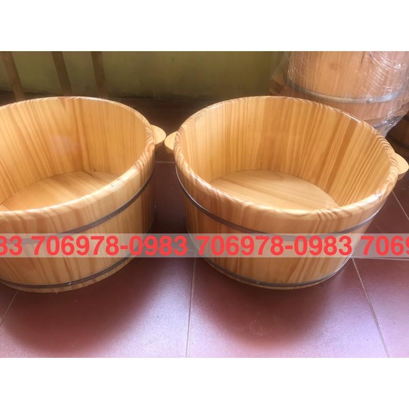 Chậu gỗ ngâm mông bo viền