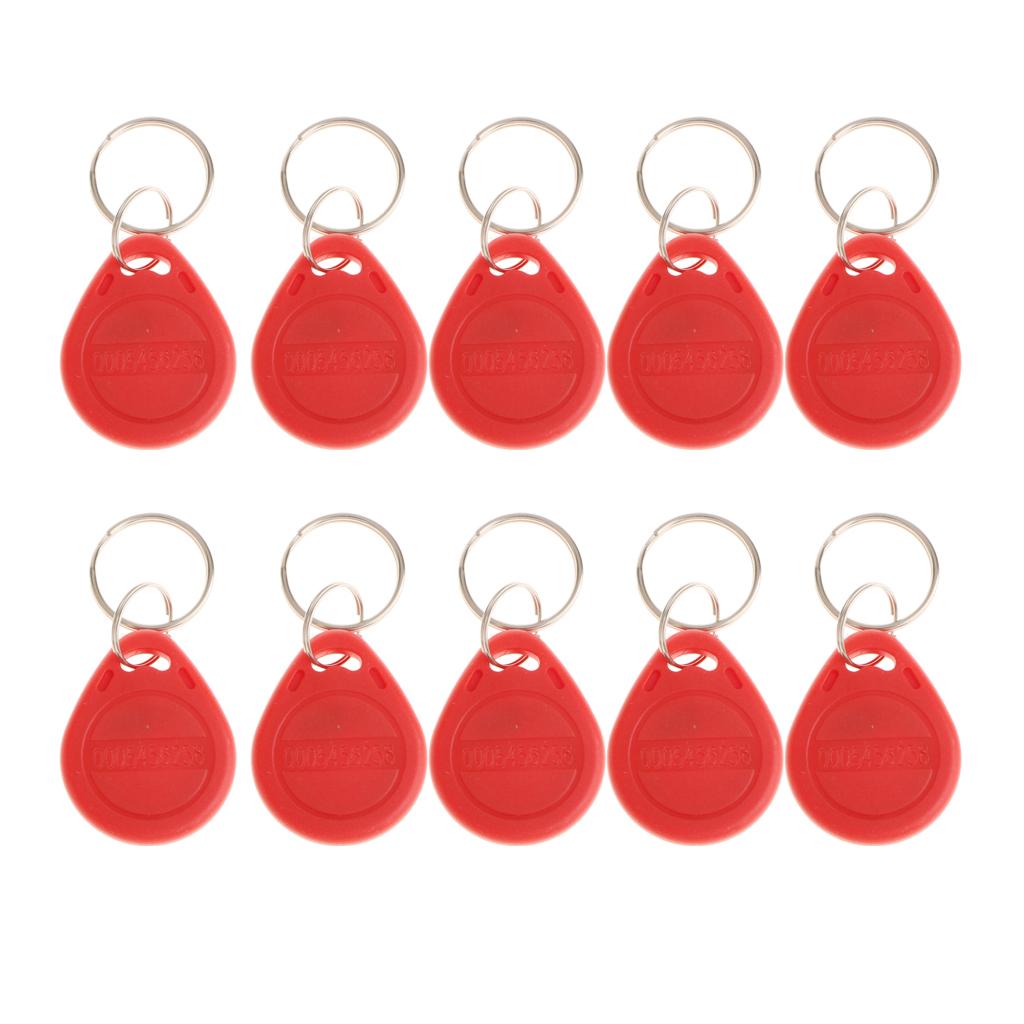 2x10Pcs 125KHZ RFID Proximity ID Card Token Tags Key Fobs Access System Red