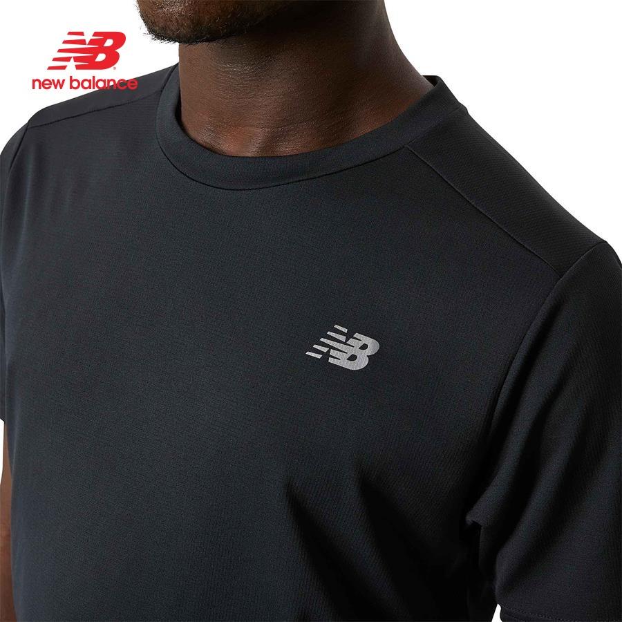 Áo thun thể thao nam New Balance APP RUNNING T-SHIRT M BLACK - MT11205BK (form quốc tế