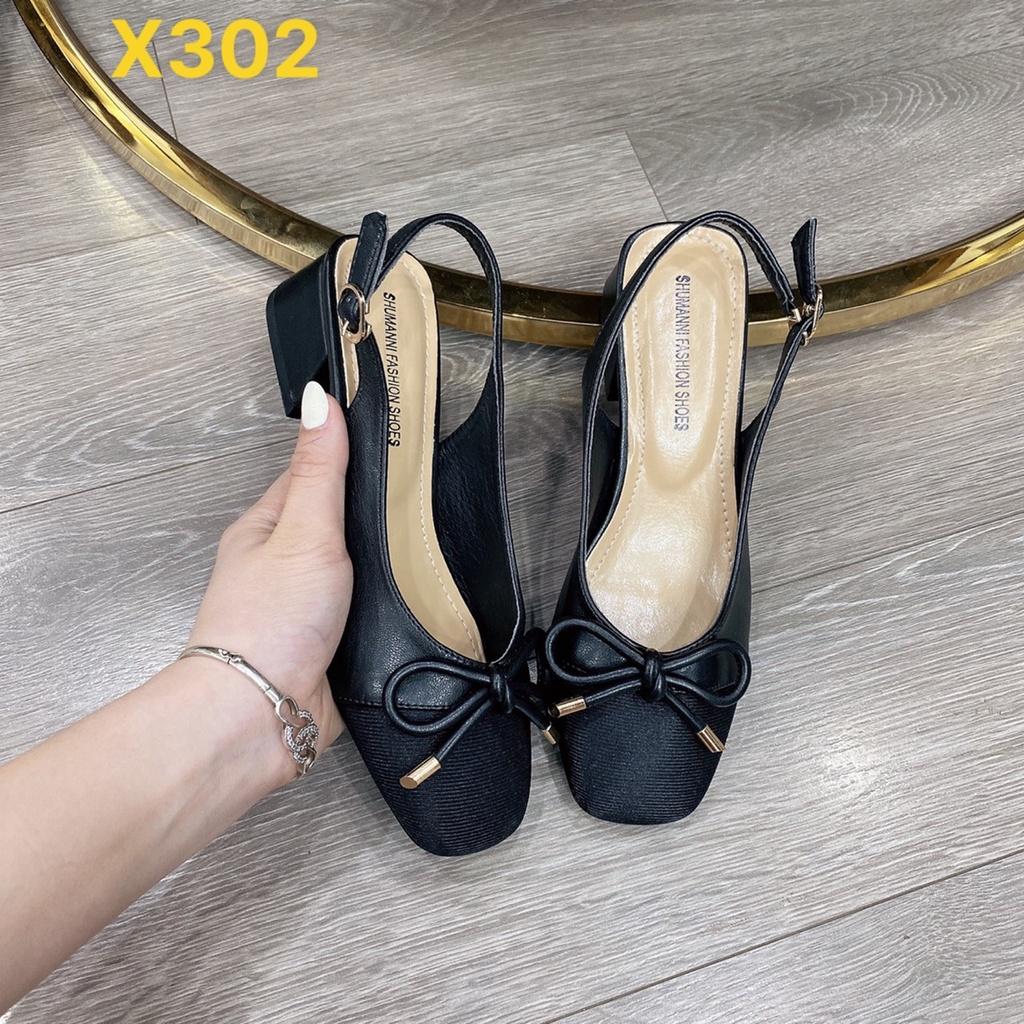 Sandal quai hậu nơ bít mũi hở gót - X302