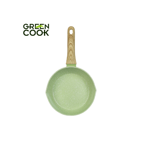 Chảo nhôm sâu men đá ceramic miệng rót Green Cook GCP231 màu xanh 10 lớp chống dính sử dụng được trên tất cả các loại bếp - greencook