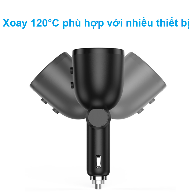 Bộ chia tẩu sạc ô tô cao cấp Philips DLP4007B/93 - Chế độ kết hợp 2 đầu ra - Bảo hành 24 tháng