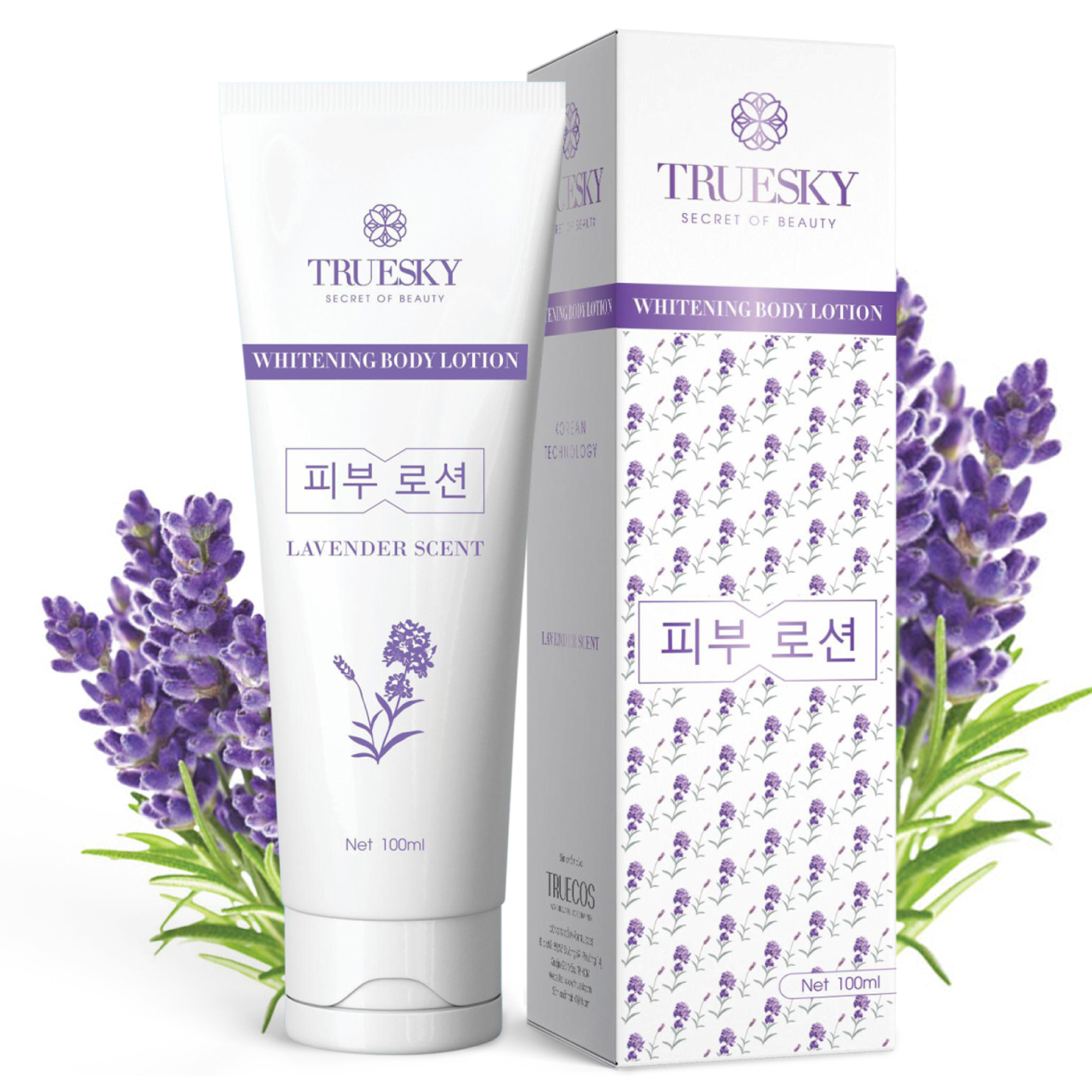 Kem dưỡng trắng da toàn thân hương hoa Lavender Truesky Whitening Body Lotion 100ml