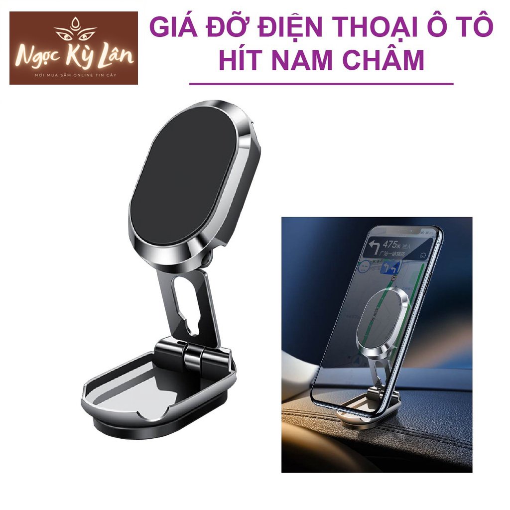 Giá đỡ điện thoại ô tô hít nam châm [Gấp gọn, tiện lợi}