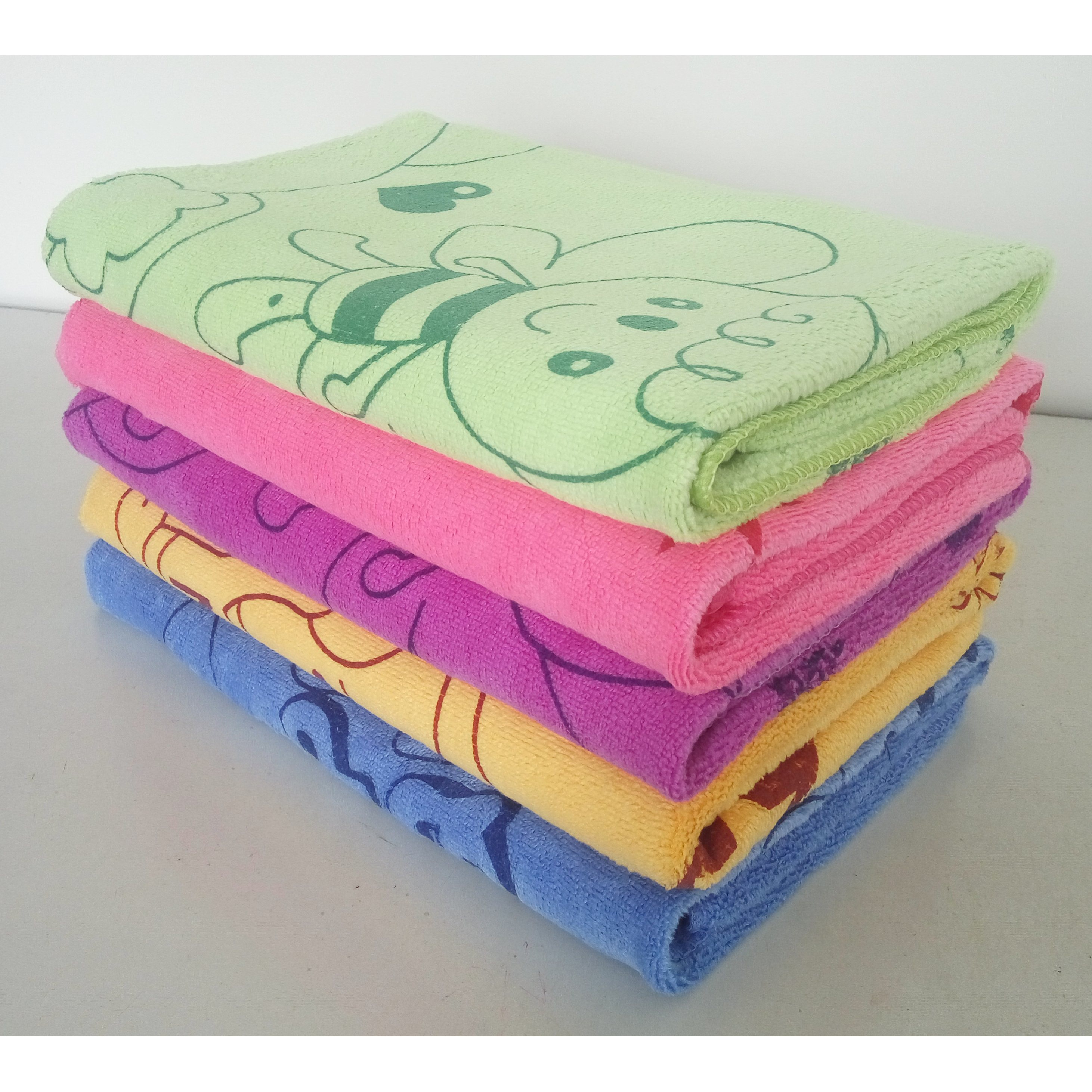 Bộ 5 khăn tắm dày đẹp in hình ngộ nghĩnh KT 50x100cm (Giao nhiều màu)
