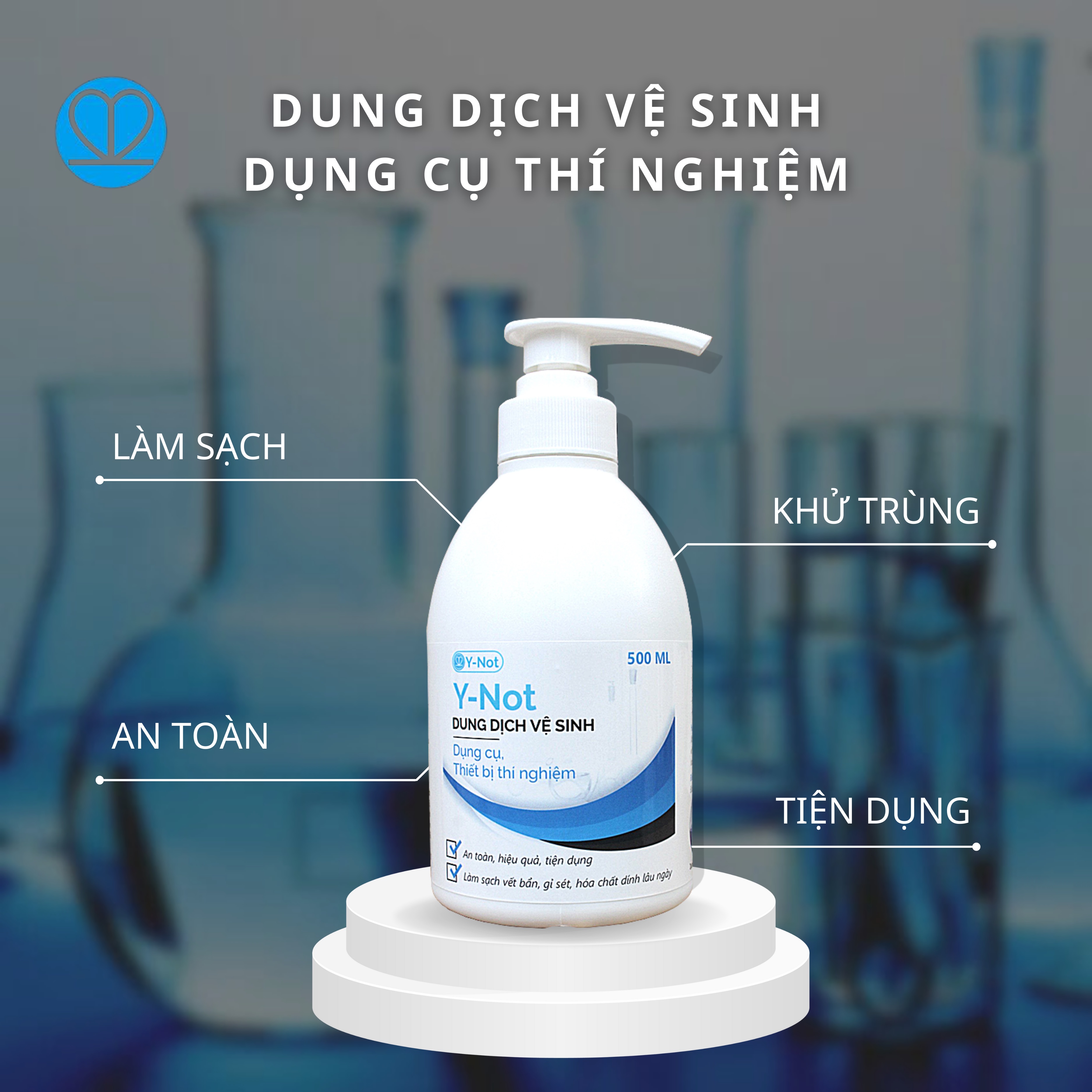 Dung dịch vệ sinh dụng cụ thí nghiệm Y-Not 500ml | loại bỏ canxi và magie | làm trắng sáng bề mặt kim loại