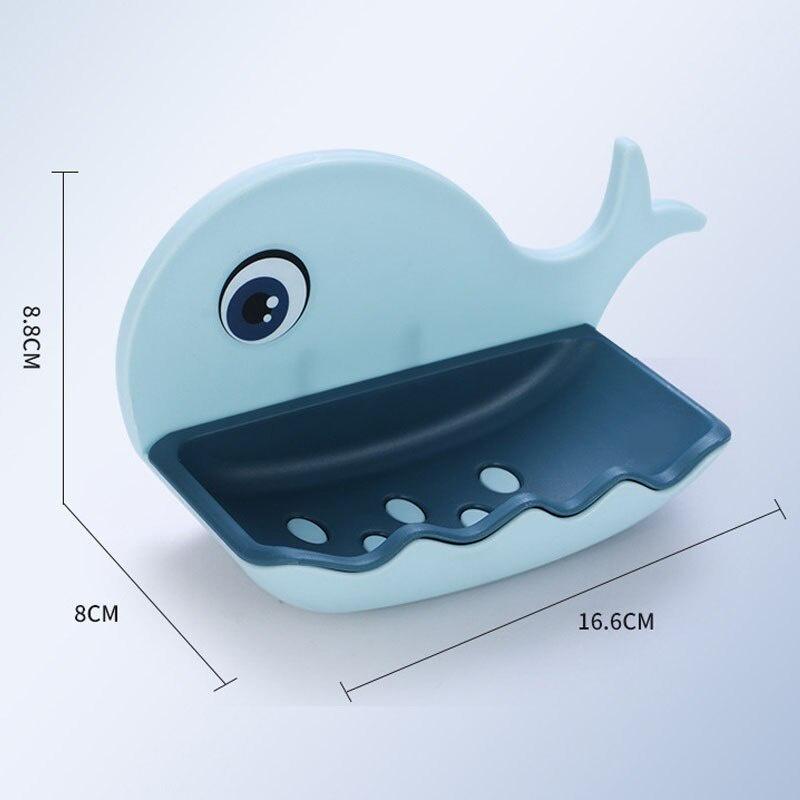 Whale Shape Seamless Wall-Mounted Soap Bathroom Shower Soap Holder Dish Storage Plate Tray Bathroom Supplies Bathroom Gadgets