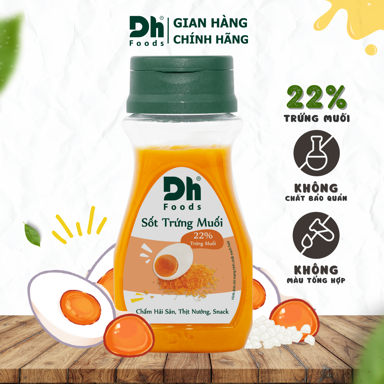 Sốt Trứng Muối Dh Foods 100gr - gia vị 22% trứng muối béo ngậy ăn kèm mỳ Ý, khoai tây chiên, sốt chấm hải sản đồ nướng