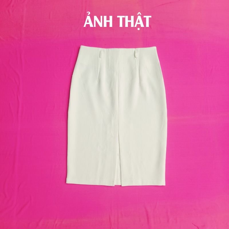 Chân Váy Công Sở Nữ New Design Thiết Kế Dáng Váy Midi , Phom Ôm Body ,Màu Trắng Sang Trọng ,Vải Dày Tốt Co giãn CV0062