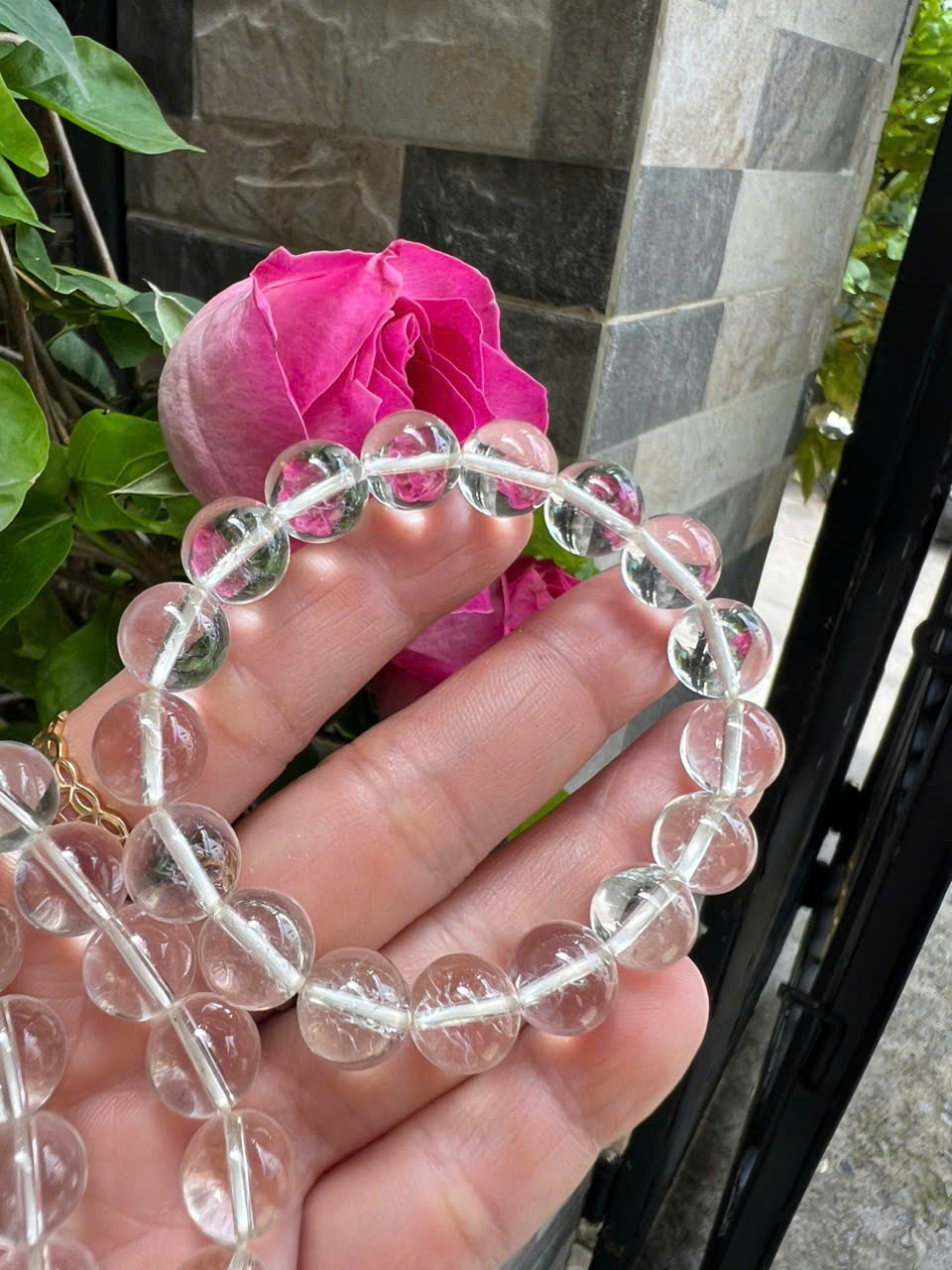 Vòng Chuỗi Nữ Đá Thạch Anh Trắng Tự Nhiên trong bóng đẹp size hạt 10mm Hợp Nữ mệnh Kim mệnh Thủy đeo đẹp xinh tay tốt cho sức khỏe công việc may mắn ạ