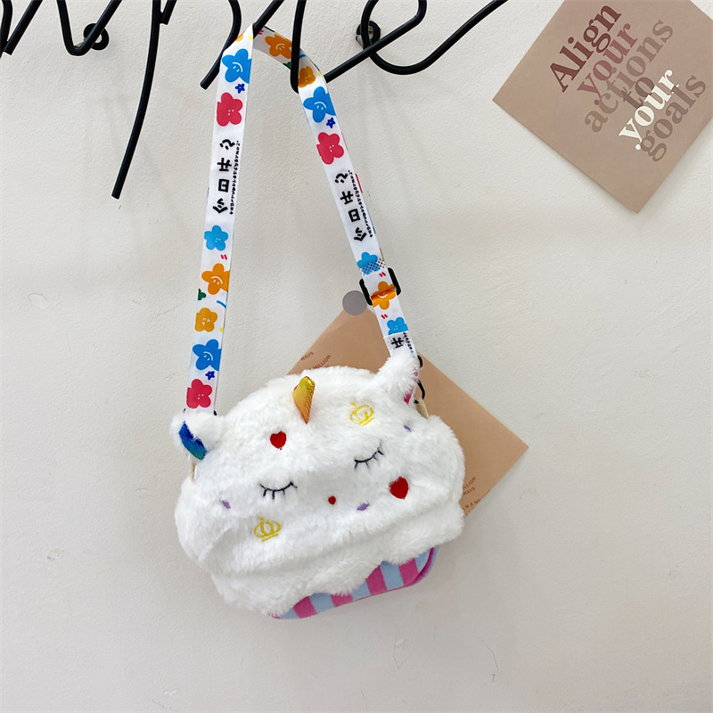 Túi Gấu Bông Gòn Đeo Chéo, Túi Đeo Chéo CUPCAKE Dây Chữ