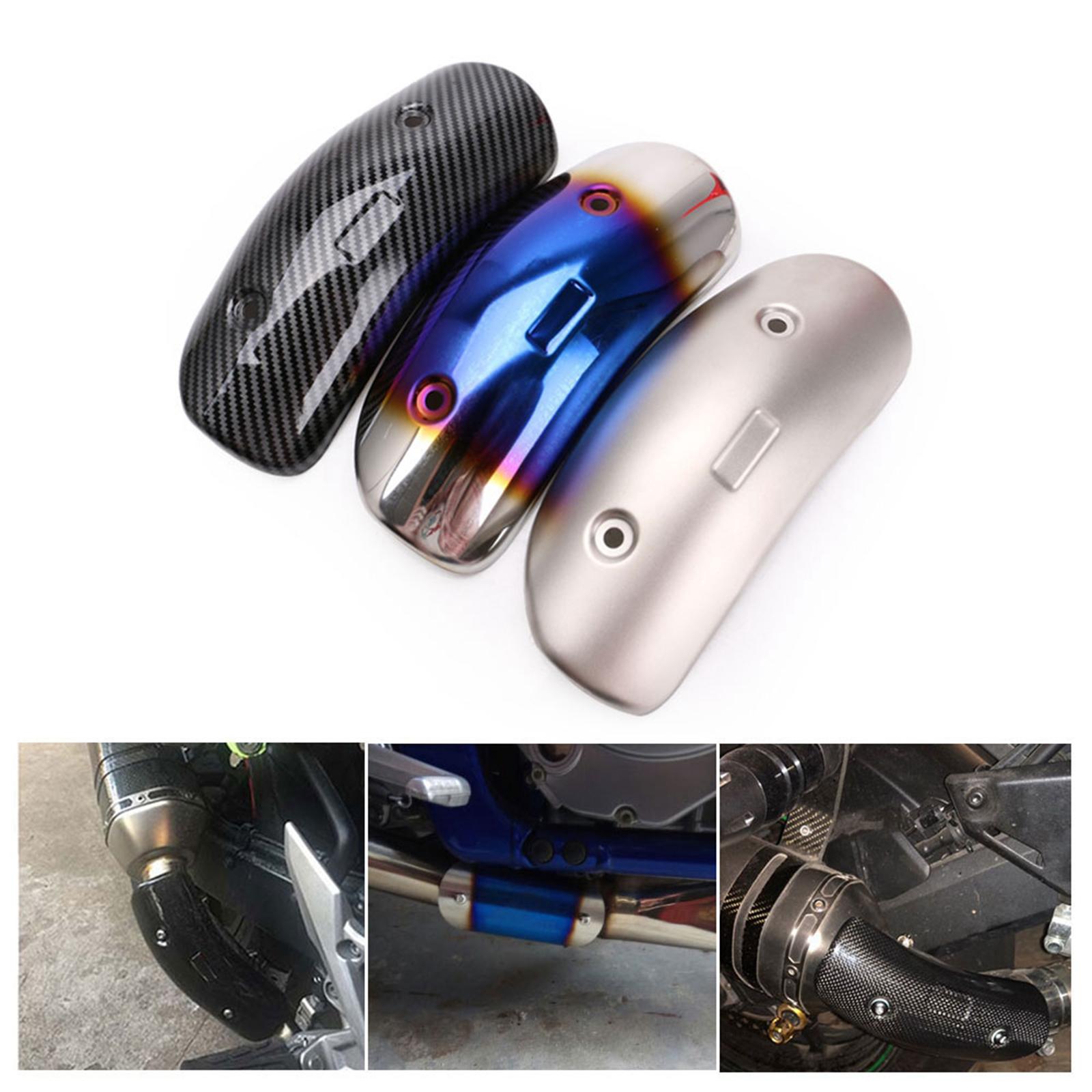 7.7" Motorbike Exhaust Heat Shield Cover Middle Pipe Guard Kit Silver