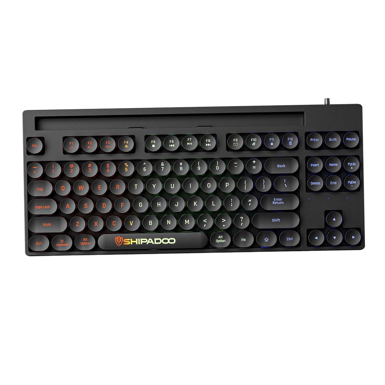 Mechanical Gaming Keyboard Rainbow Backlit for Gamer Office Worker Desktop