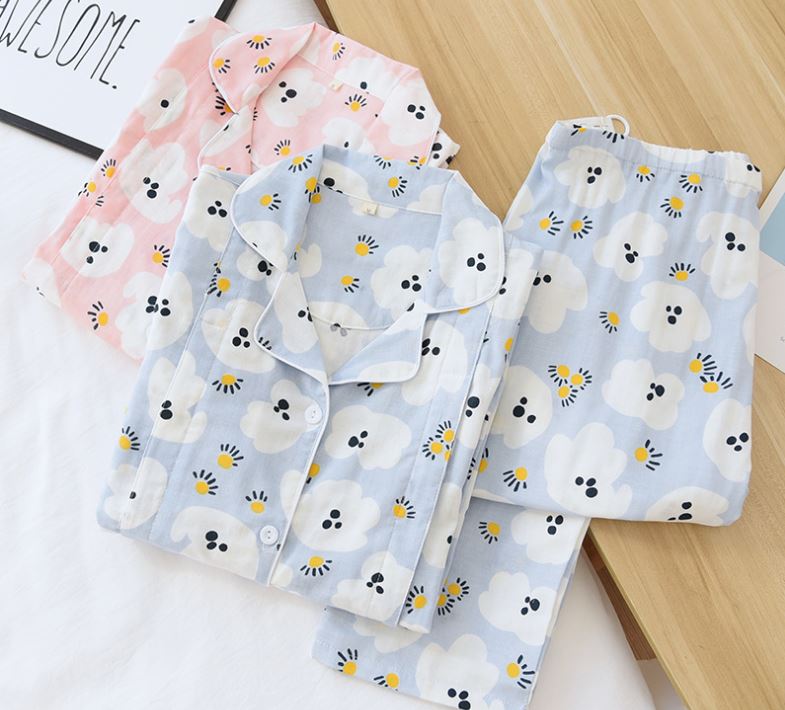 Bộ Đồ Pyjama Bầu Và Sau Sinh Azuno BD2881 Mặc Nhà Chất Liệu Xô Nhật Mặc Mùa Hè Cực Mát Có Thiết Kế Cho Con Bú