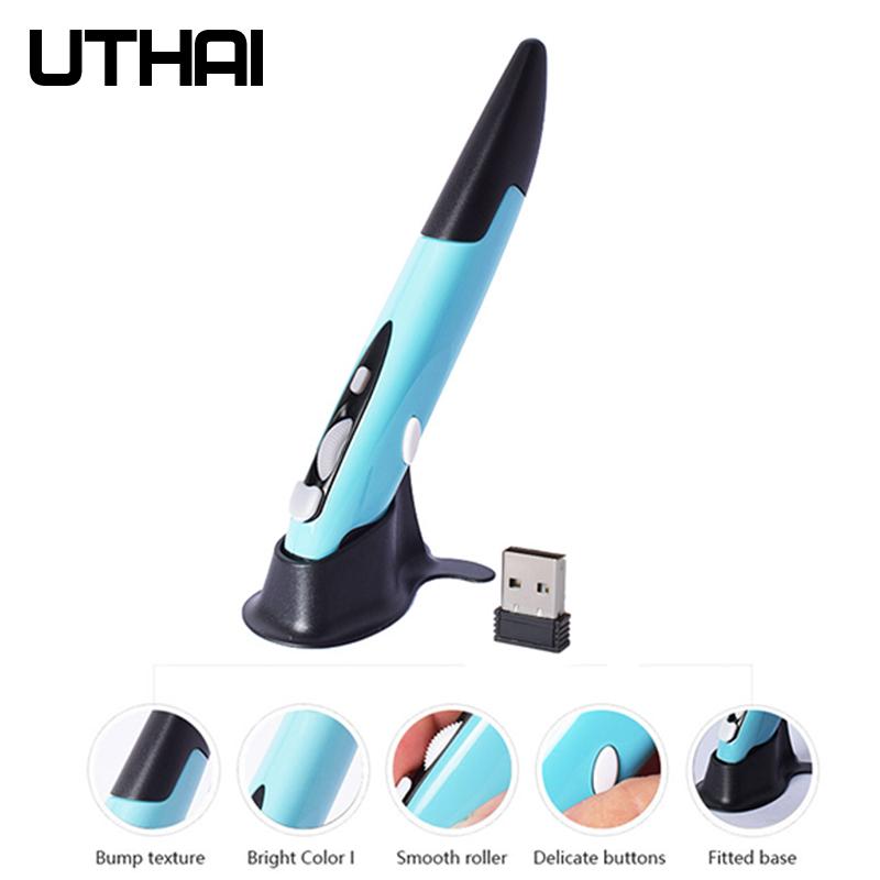 UTHAI Mới Không Dây + Chuột Không Dây 2.4G Bút Cá Tính Sáng Tạo Dọc Hình Bút Stylus Pin Chuột Phù Hợp Cho Máy Tính Và chuột Laptop