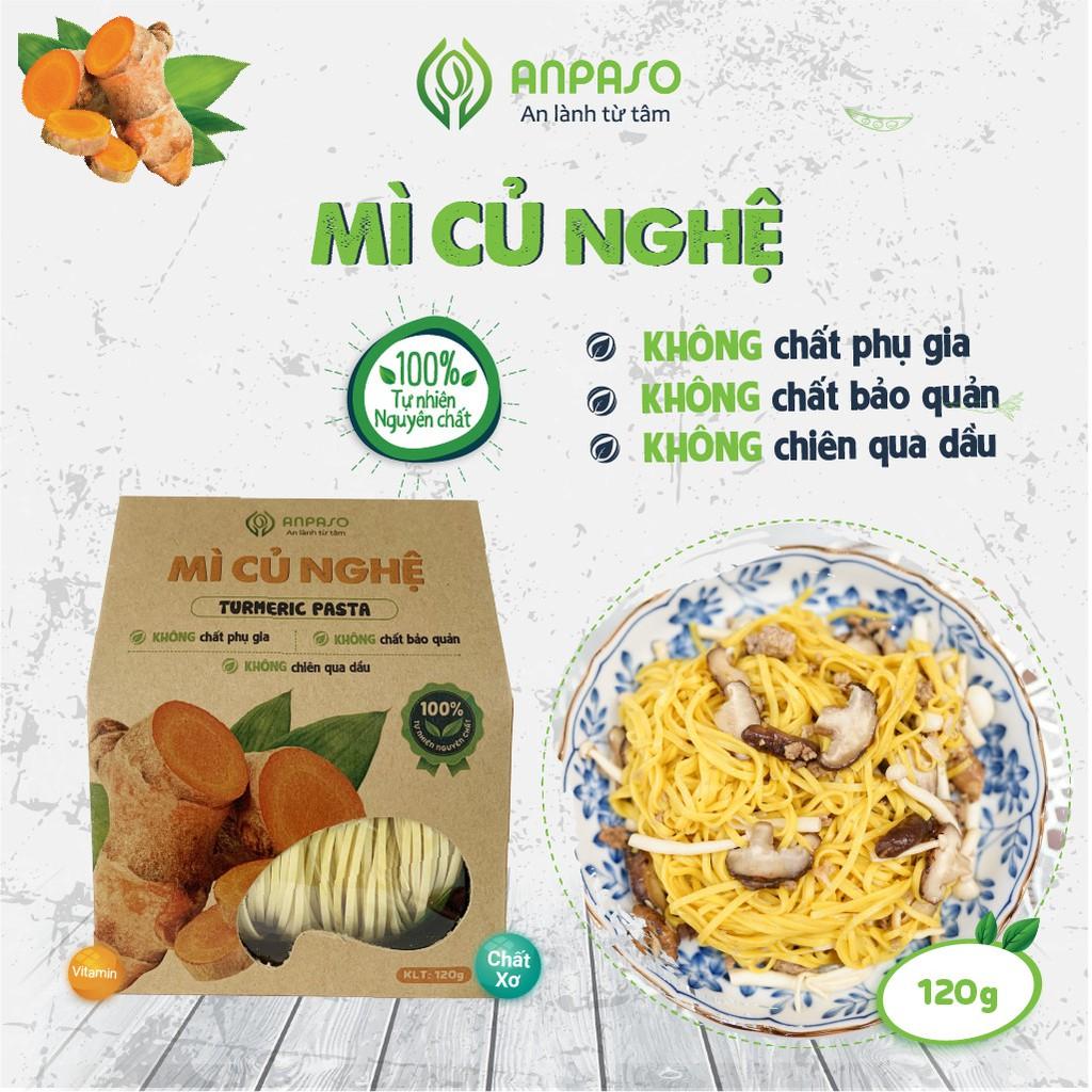 Mì Củ Nghệ Nguyên Chất Anpaso Eat Clean, Thanh Mát, Ăn Chay, Bổ Sung Chât Xơ, tốt cho tiêu hóa 120g