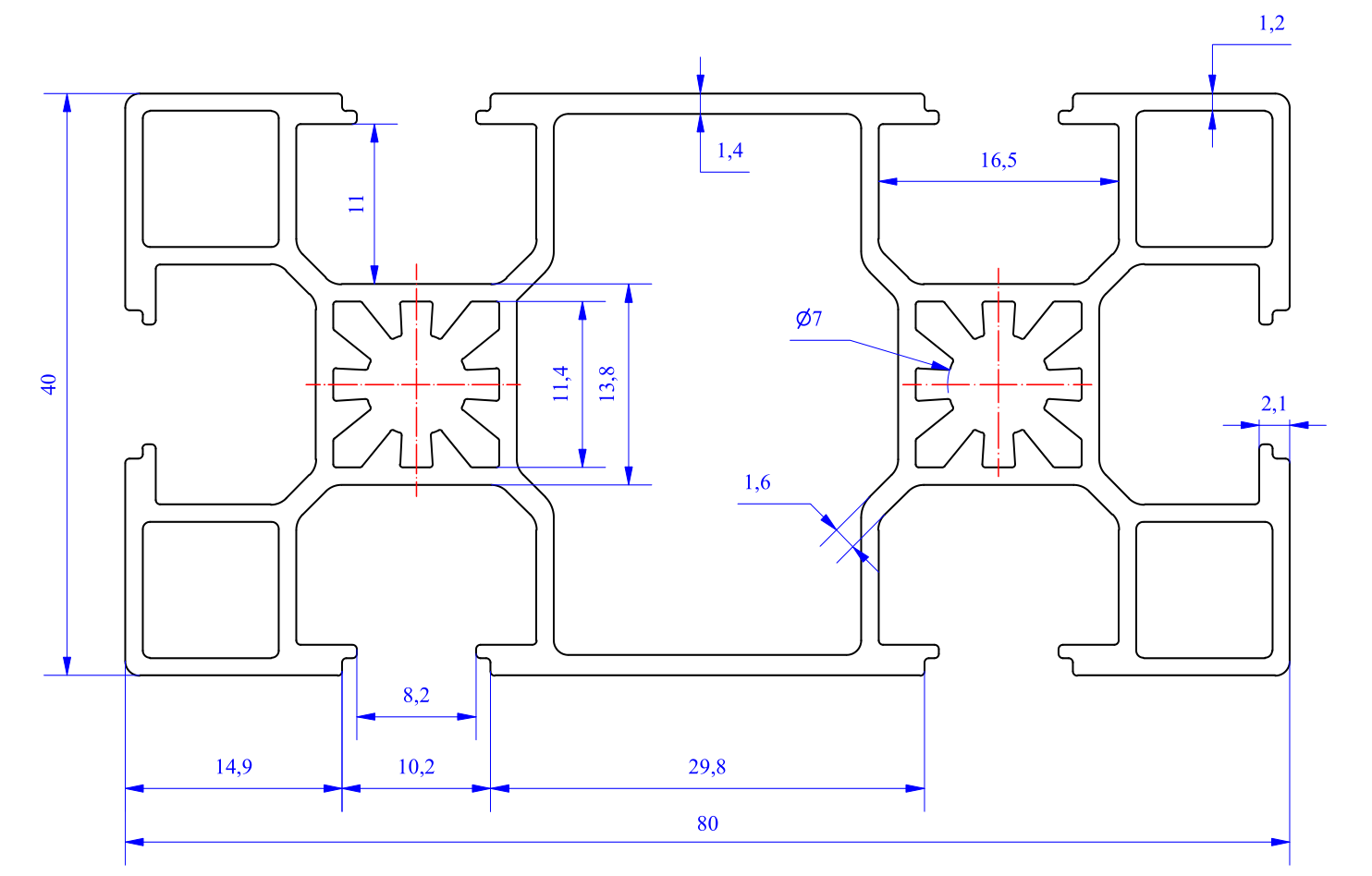 Nhôm định hình 40x80 - Miễn phí cắt theo kích thước yêu cầu