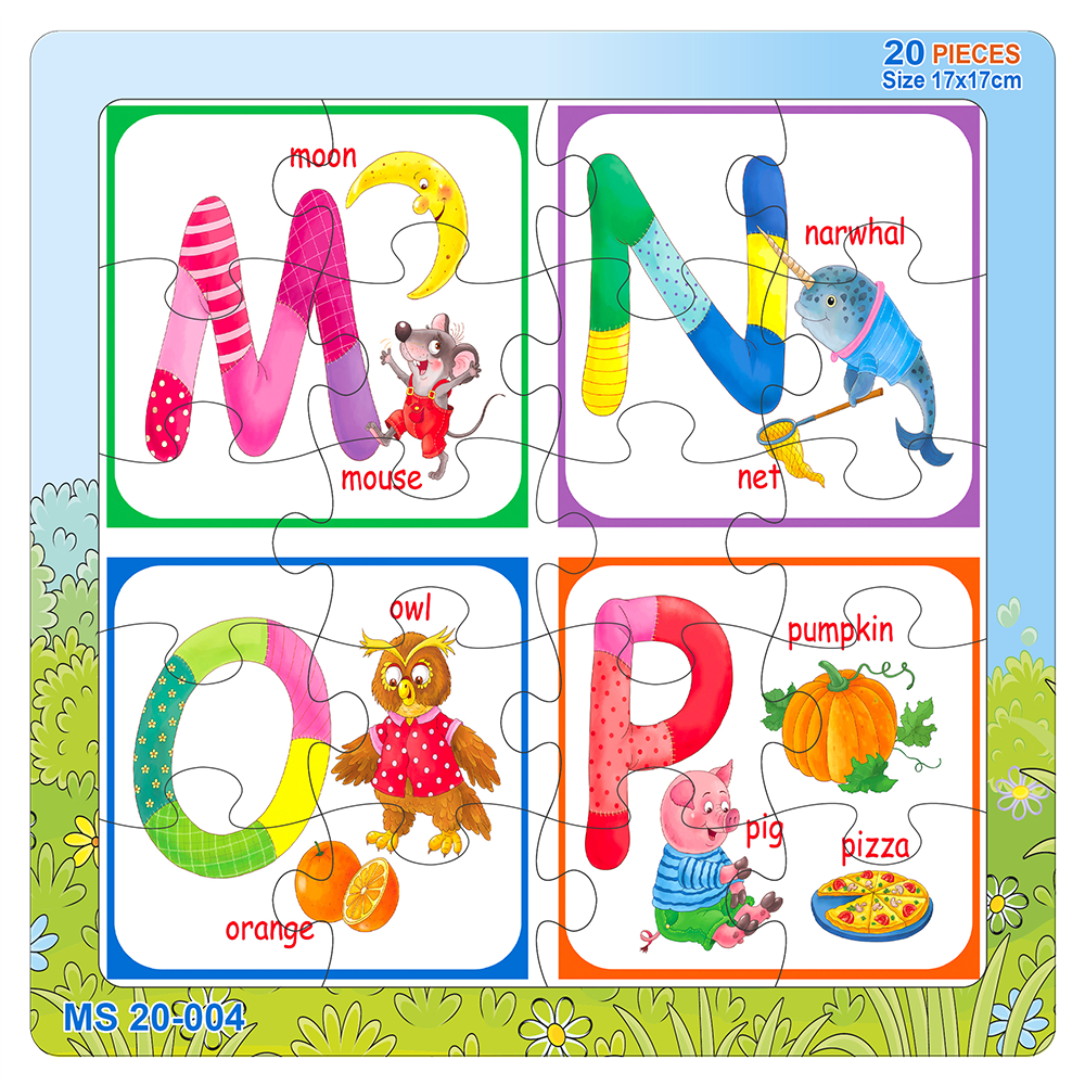 07 bộ tranh xếp hình 20 mảnh size 17x17cm – đồ chơi trí tuệ cho bé từ 2 tuổi – Combo The Alphabet