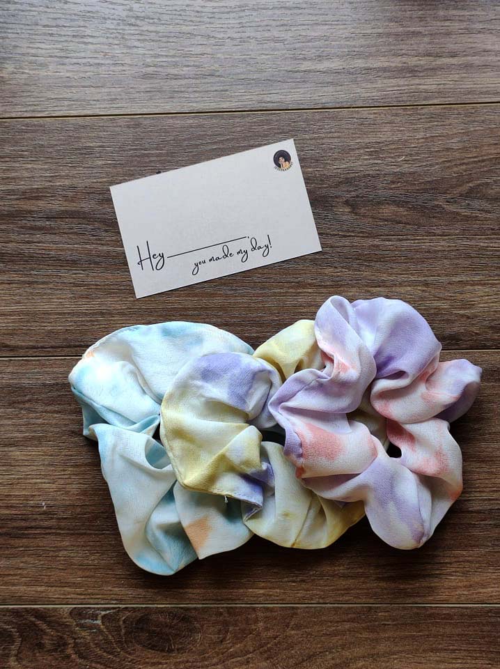 Scrunchies Màu Satin Trơn Ombre