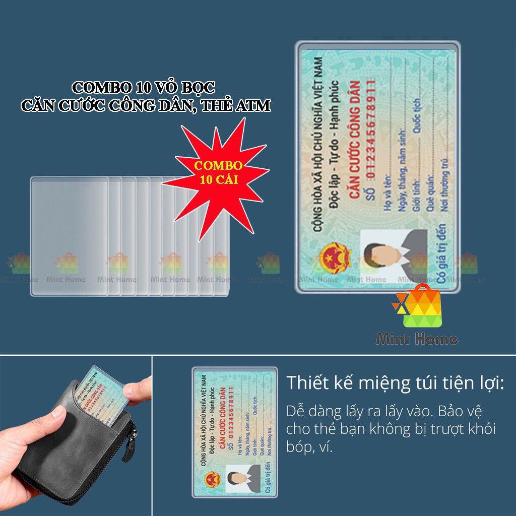 Combo 10 Vỏ Bọc Thẻ CCCD, Bao Túi Đựng Thẻ Sinh Viên, Atm, Nhân viên, Name Card, Card Visit, CMND, Căn Cước Công Dân