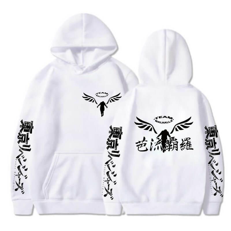 Mẫu áo Hoodie in hình Valhalla Tokyo Revengers Anime màu trắng độc đẹp giá siêu rẻ