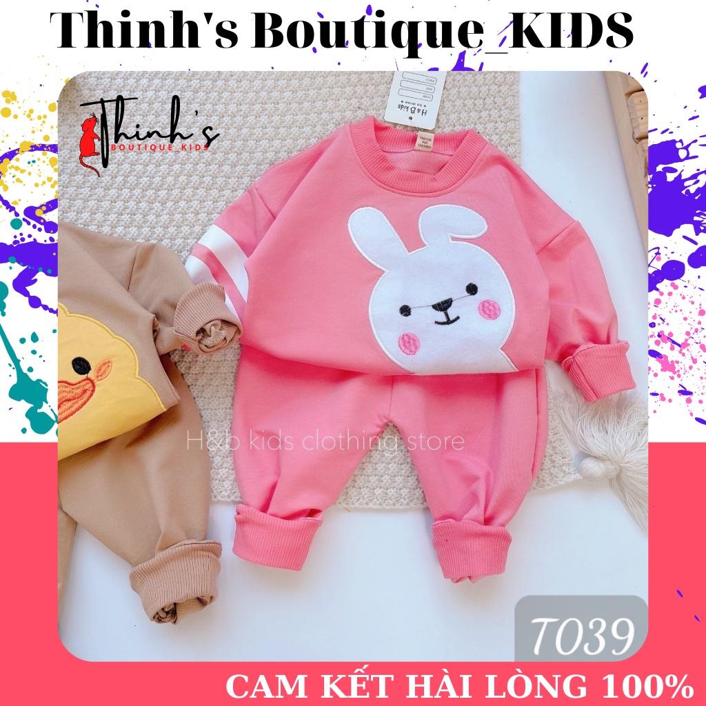 Bộ quần áo trẻ em vải nĩ mỏng, Bộ quần áo thu đông cho bé