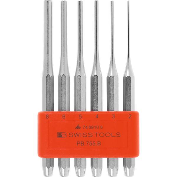 Bộ Đục Chốt 6 Cái Pb Swiss Tools Mạ Chrome Đựng Trong Kẹp Nhựa Pb 755,bl - Hàng Chính Hãng 100% từ Thụy Sĩ