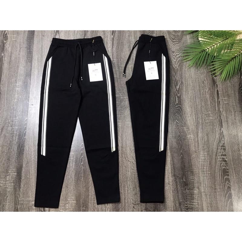 Quần jogger nữ 2 sọc lỡ cao cấp, quần thể thao nữ chất liệu mỳ Hàn