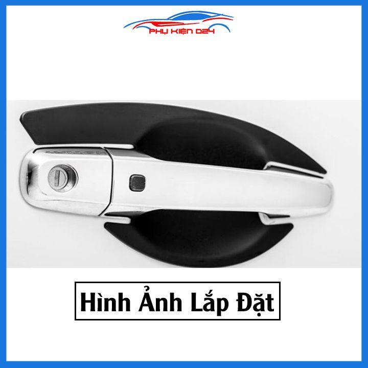 Ốp tay hõm nhựa đen/mạ crom Triton 2019-2020 sáng bóng chống trầy bảo vệ cửa xe ô tô