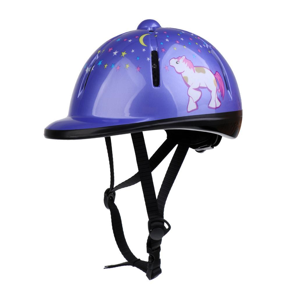 2Pcs Kids/Childs/Toddlers Adjustable Horse Riding Hat Ventilated Helmet, Black+Purple