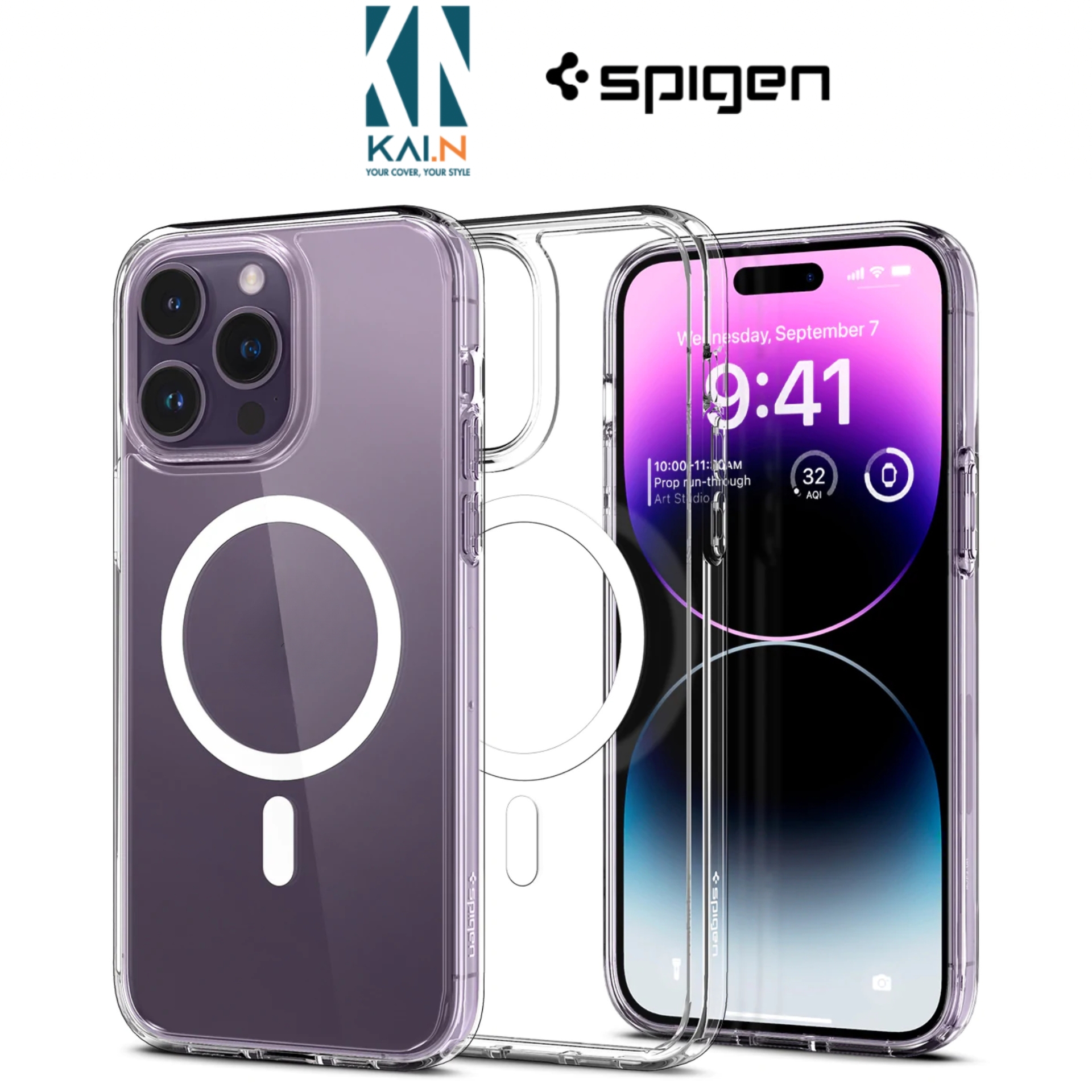 Ốp Lưng Case Spigen Dành Cho iPhone 14 Pro Max, SPIGEN CRYSTAL HYBRID MAGFIT - Hàng Chính Hãng