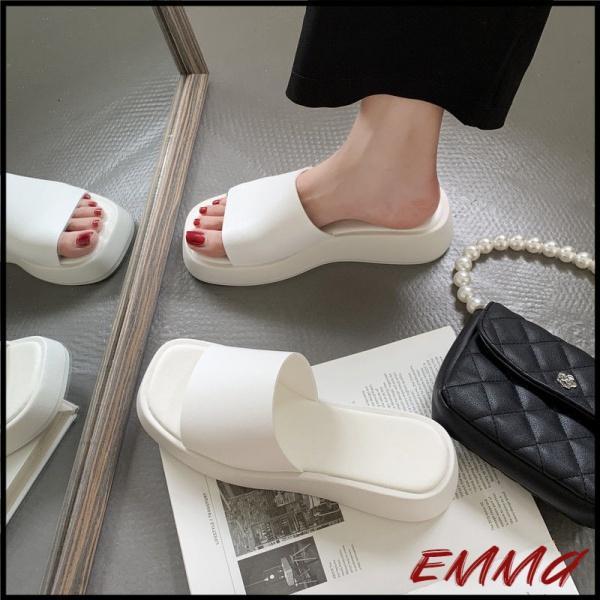 Dép Sandal Đế Dày Mũi Vuông Hở Ngón Thời Trang Mùa Hè Dành Cho Nữ Size 35-40