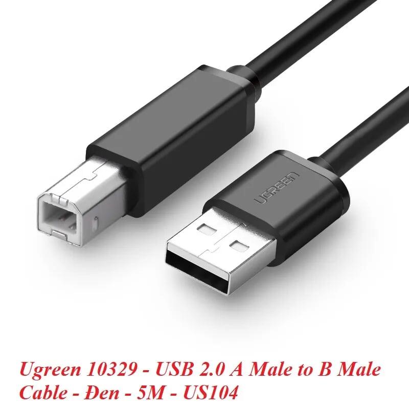 Ugreen UG10329US104TK 5M màu Đen Cáp USB 2.0 sang USB B máy in - HÀNG CHÍNH HÃNG