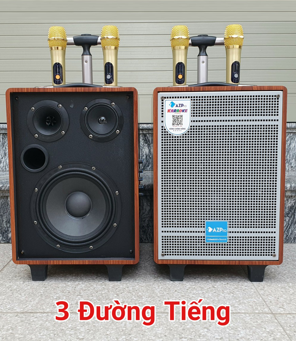 Loa kéo AZPro AZ 308 - Loa kéo di động 3 đường tiếng bass 2 tấc - Tặng kèm 2 micro không dây - Công suất lên đến 250W - Có remote, đầy đủ kết nối Bluetooth, AV, USB, SD card - Cổng 6.5 cắm micro ngoài - Âm thanh cực chuẩn - Hàng nhập khẩu