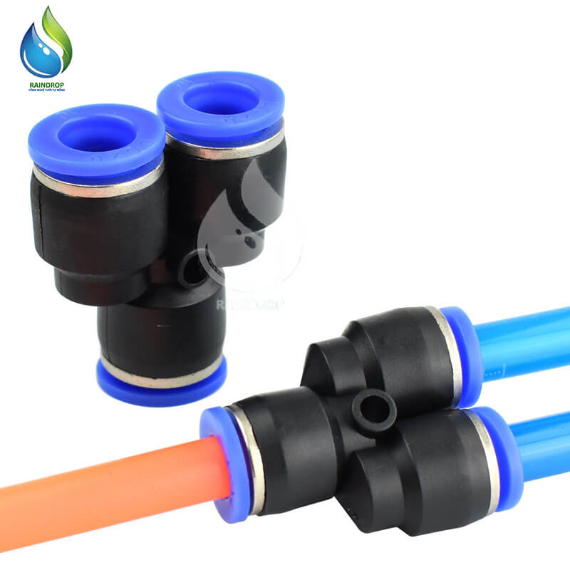 10 Nối nhanh ống phun sương 12mm ra 2 đầu ống 8mm