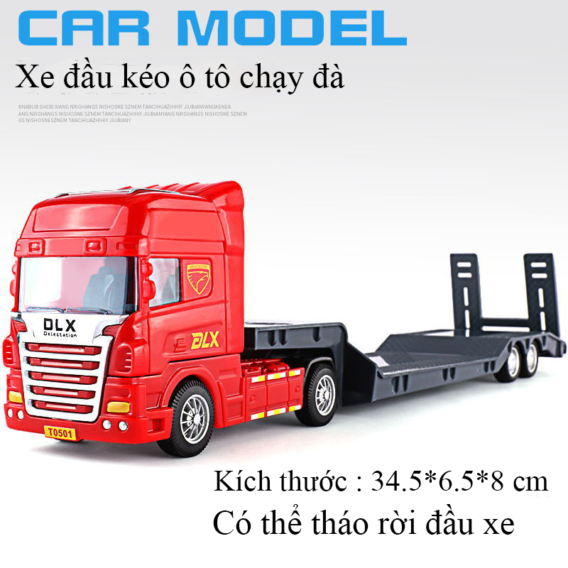 Đồ chơi mô hình xe đầu kéo KAVY-82 sơ mi rơ moóc 1 tầng, 2 tầng, đầu kéo đơn chạy đà