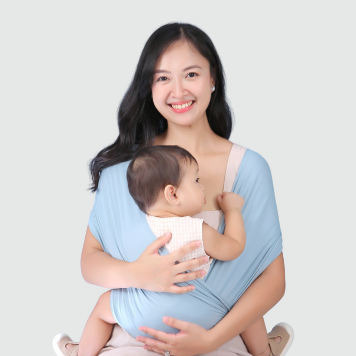 Địu Vải EmBé Sling Dòng Flex Và Flex Plus Màu Ocean Cho Bé Từ 0 Đến 24 Tháng Tuổi
