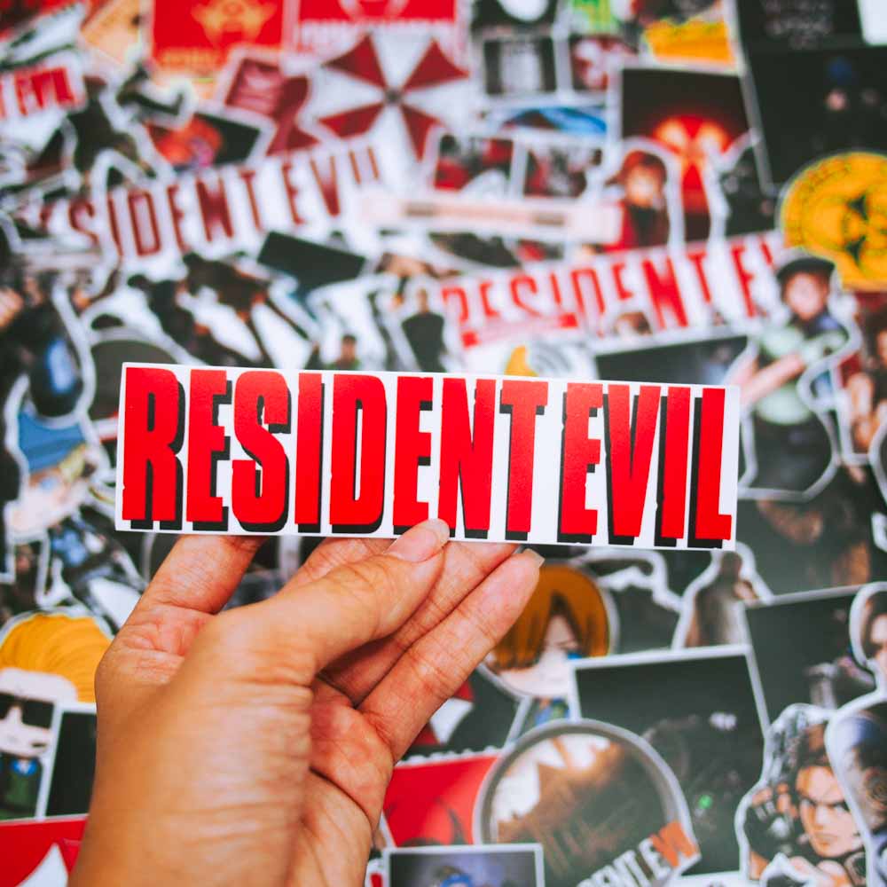 Set 100 sticker hình dán mũ bảo hiểm laptop - Resident Evil Game