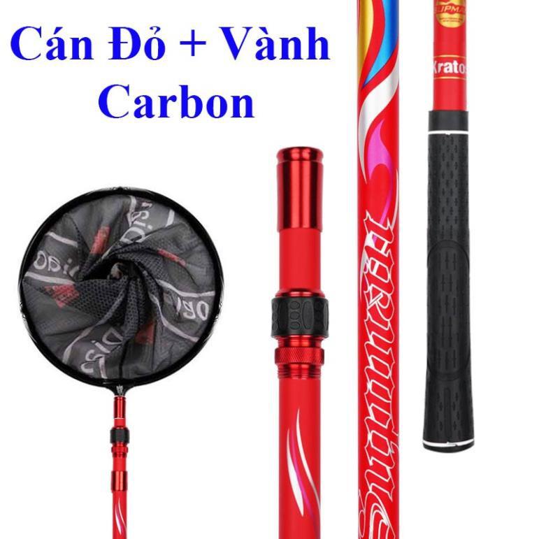 Vợt Cá Carbon Vành Tròn Có thể thu gọn chuyên dụng câu đài vợt cá câu đài KK-15