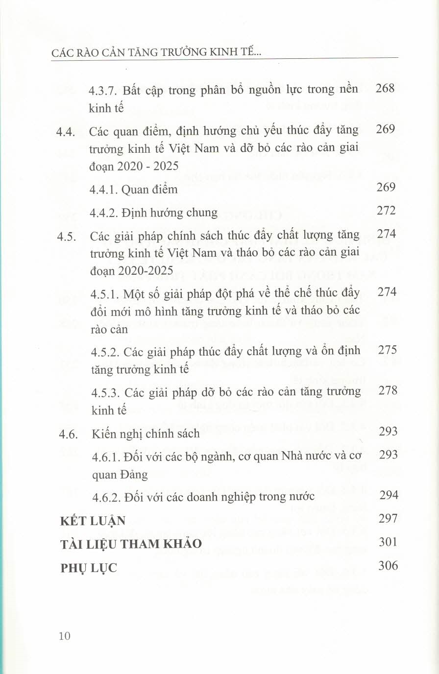 Các Rào Cản Tăng Trưởng Kinh Tế Việt Nam - Nhận Dạng Và Giải Pháp Dỡ Bỏ Trong Bối Cảnh Mới (Sách chuyên khảo)