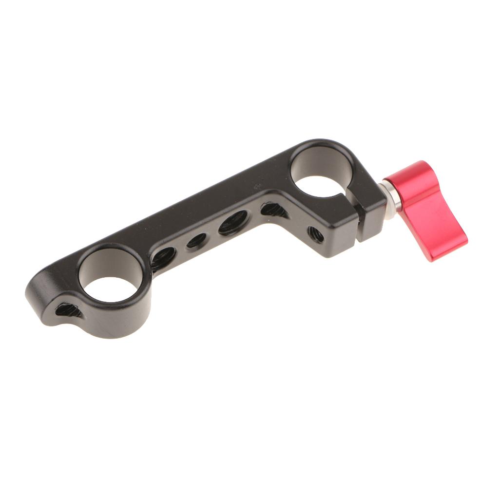 Dual 15mm Rod Clamp Mount for Camera System Rig Support 1/4" & 3/8" Red