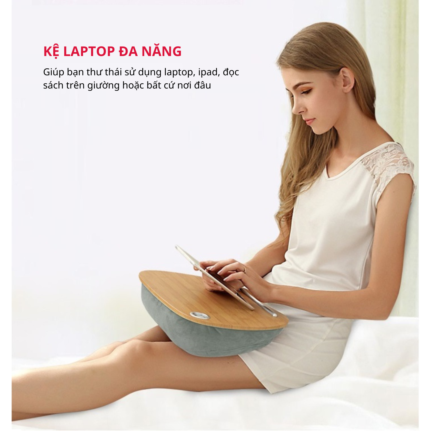 Kệ Lapop Để Đùi Tiện Lợi Khi Làm Việc, Đọc Sách, Sử Dụng Laptop Máy Tính Bảng Trên Giường, Ghế Sofa - Hàng Chính Hãng Tamayoko