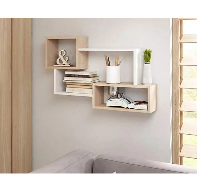 Kệ Sách Treo Tường Hình Chữ Nhật Lớn Tundo CTKT171 KT 80 x 95cm x 20cm
