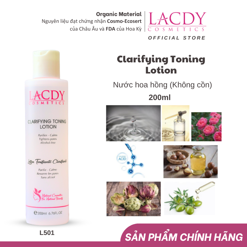 Nước hoa hồng (không cồn) - L501 CLARIFYING TONING LOTION 200ml
