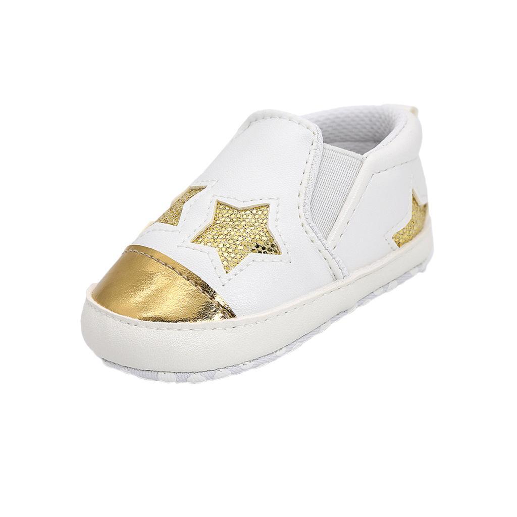 Baby Infant Baby Cute Stars Shoes Girl Soft Sole Sneaker Crib Shoes 0-18months
