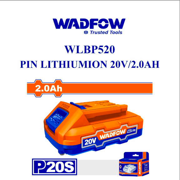PIN LITHIUM-ION 20V/2.0AH WLBP520 WADFOW - HÀNG CHÍNH HÃNG