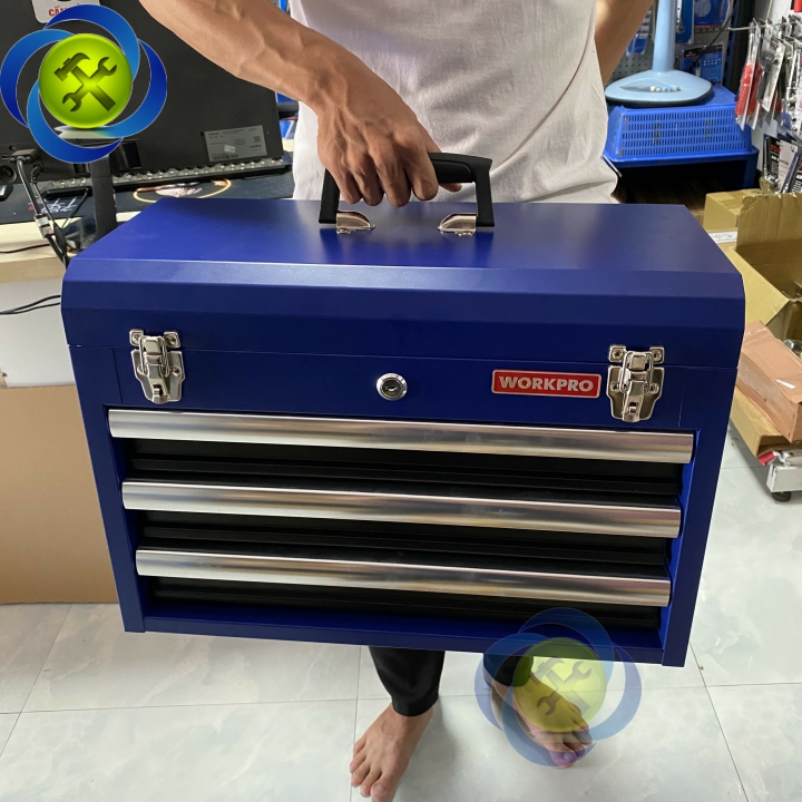 Thùng đồ nghề sắt ba ngăn kéo Workpro WP282006 kích thước 510x265x350mm