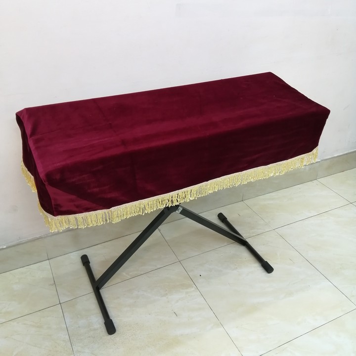 KHĂN PHỦ ĐÀN ORGAN LOẠI 61 PHÍM CHẤT LIỆU NHUNG ĐỎ