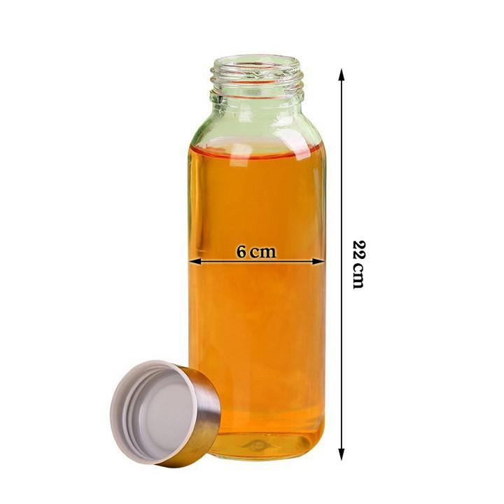 Bình đựng nước thủy tinh trơn loại 500ml bảo vệ môi trường